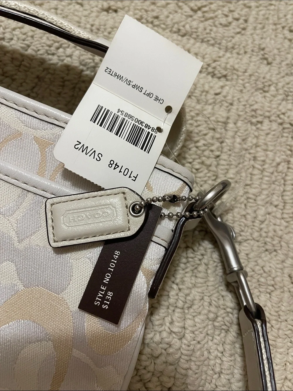 Coach Crème White bag NWT